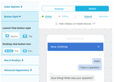 change the size and position of the mobile chat button in theme settings