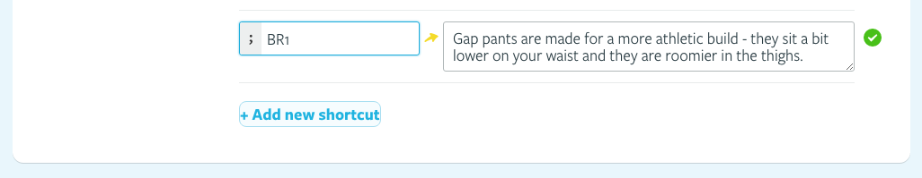 Create Olark Shortcuts for specific, competitive differentiators will help improve your team&rsquo;s ability to answer pre-sale questions.