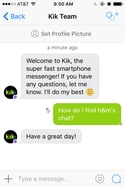 A bot conversation begins with a question.