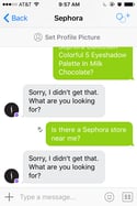 Ultimately the Sephora messenger bot was not able to help us make a purchase.