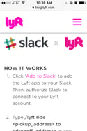 The Slack and Lyft bot integration.