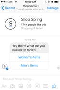 The Spring bot in Facebook Messenger.