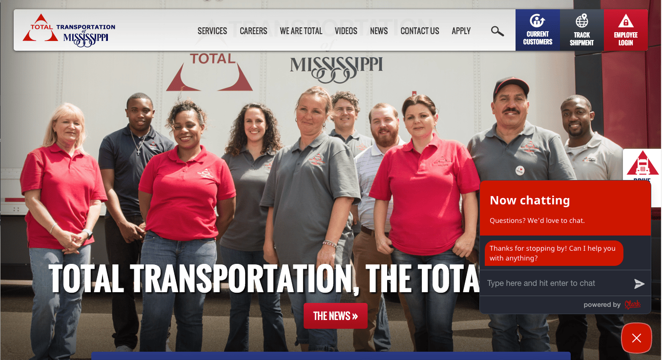 TOTAL MS homepage Olark live chat Drupal