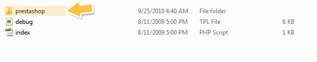 PrestaShop folder