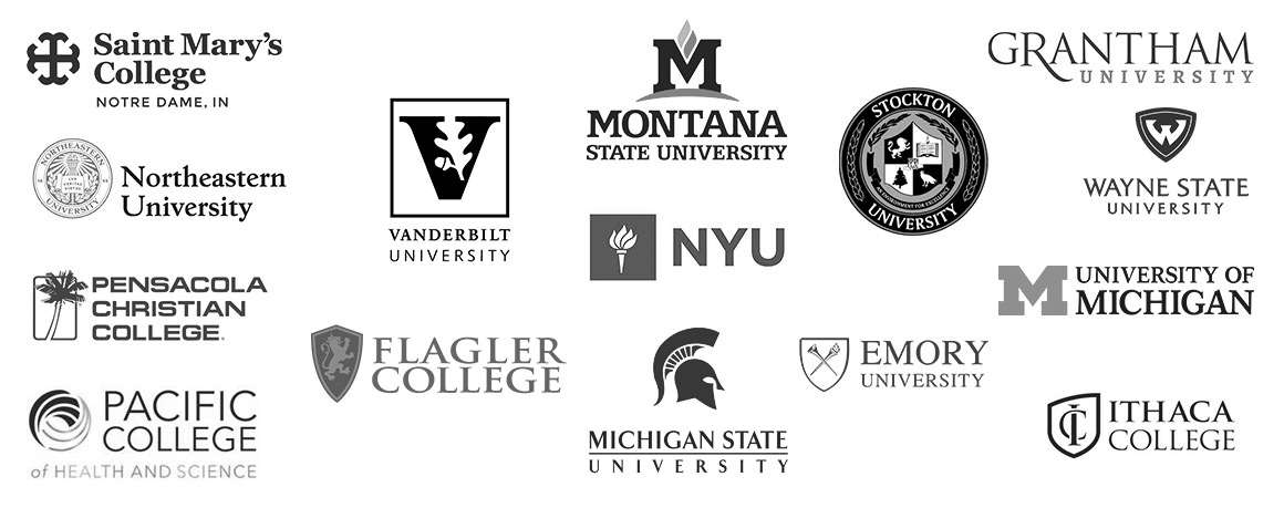 Logos of colleges and universities that use Olark