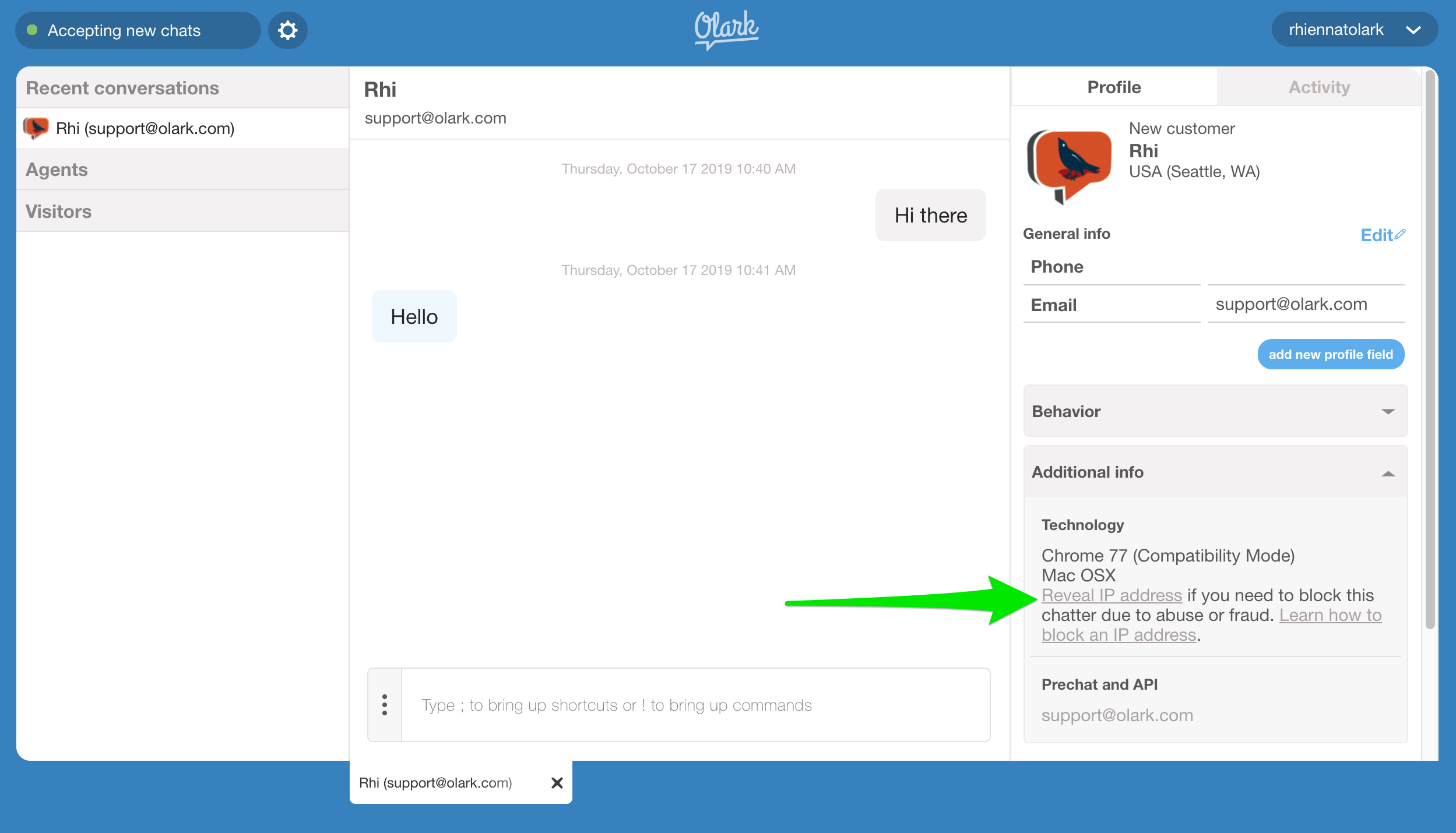 Olark Chat