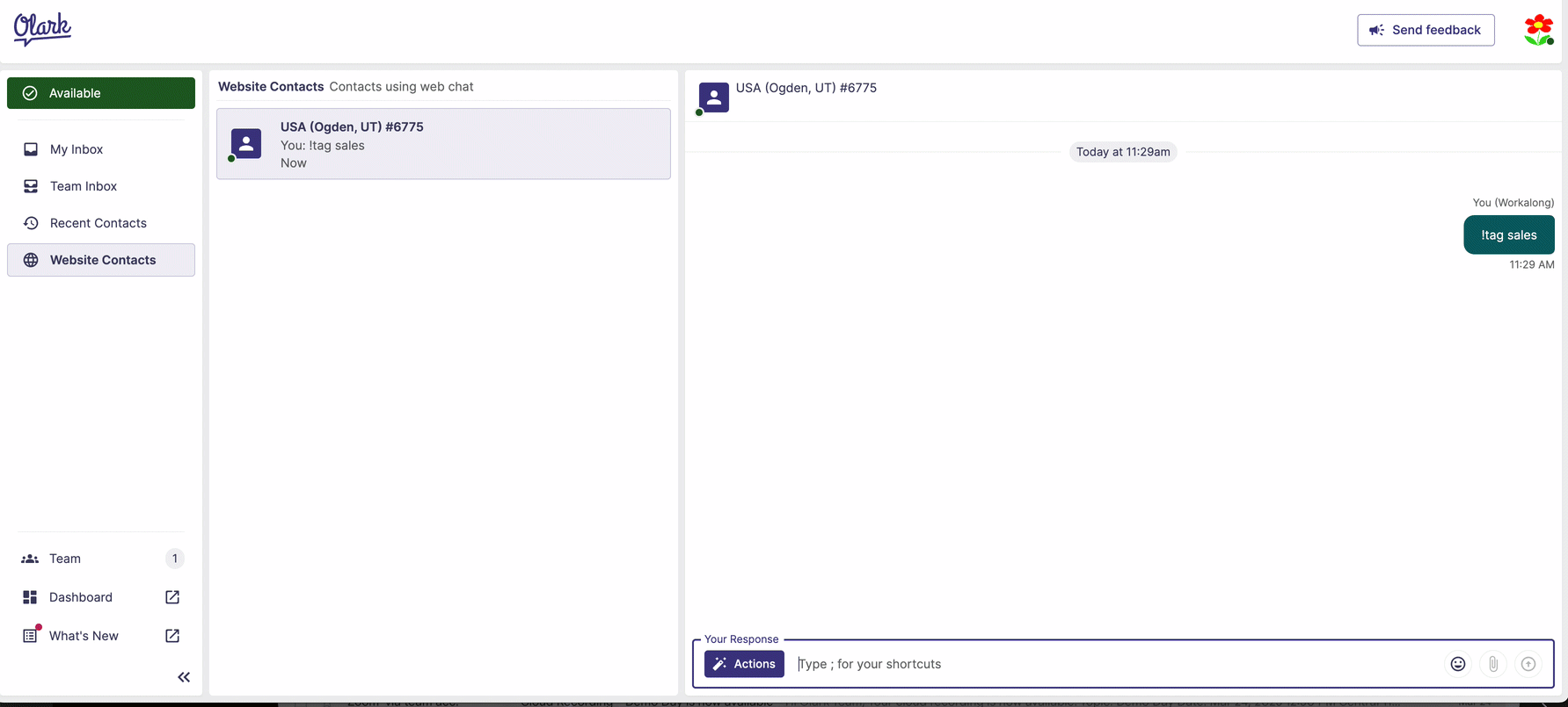 a gif image of an agent using the command “!end” in the agent console