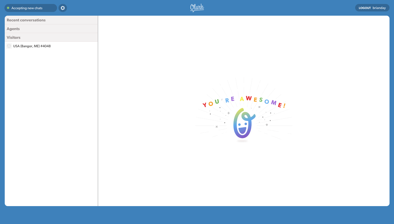 Olark chat console