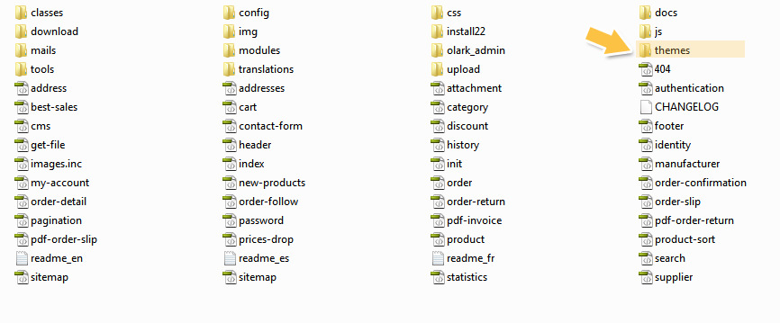 Themes folder directory