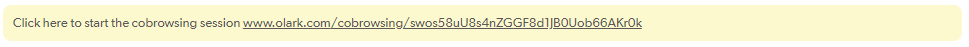 Cobrowsing agent notification with link