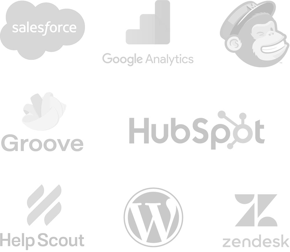 group of logos of apps that Olark integrates with