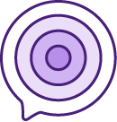 bullseye icon representing live chat customization color wheel