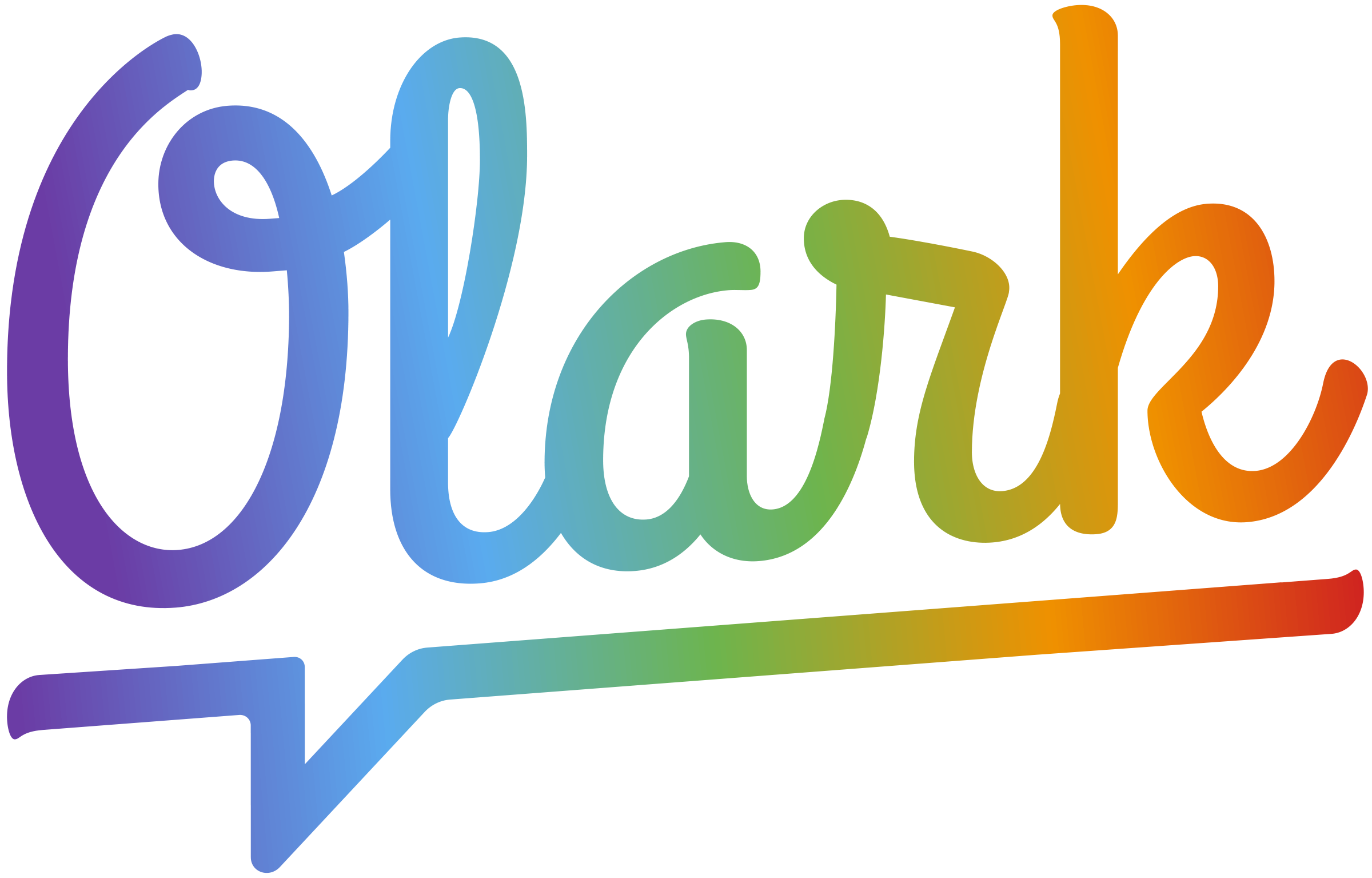 Olark's rainbow logo - the word Olark is spelled out in a scripty, rainbow colored, font 