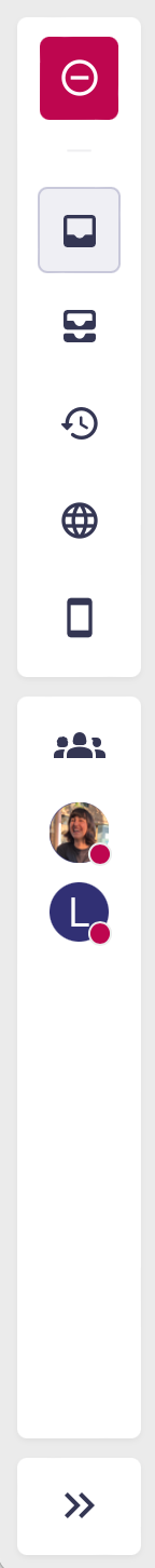 The minimized sidebar in the new Agent Console