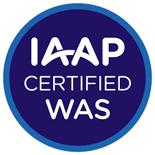 a badge that says “IAAP certified WAS”